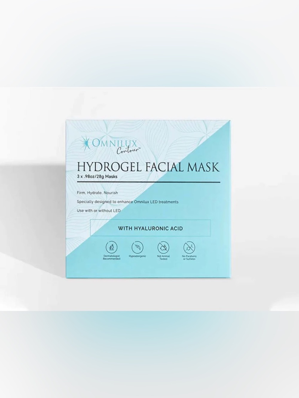 NWT! Omnilux Contour Hydrogel Facial Mask - Box of 3 Masks
